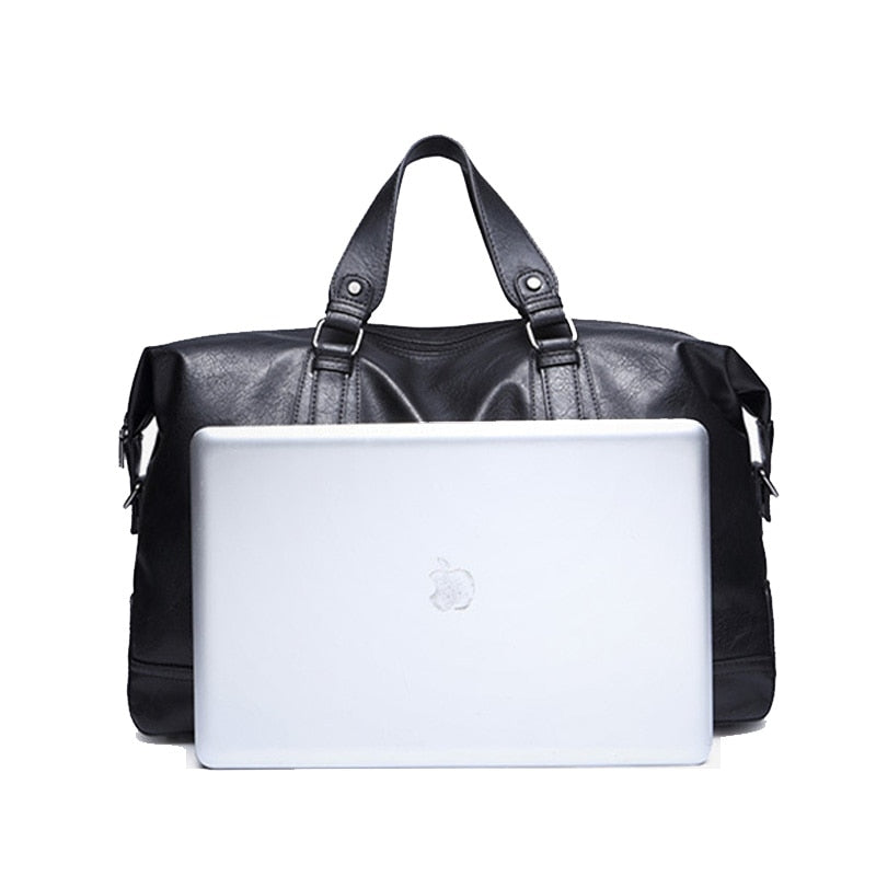 Water-Resistant PU Leather Travel Duffle Bag by HitMyNeed