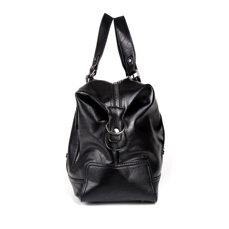 Water-Resistant PU Leather Travel Duffle Bag by HitMyNeed