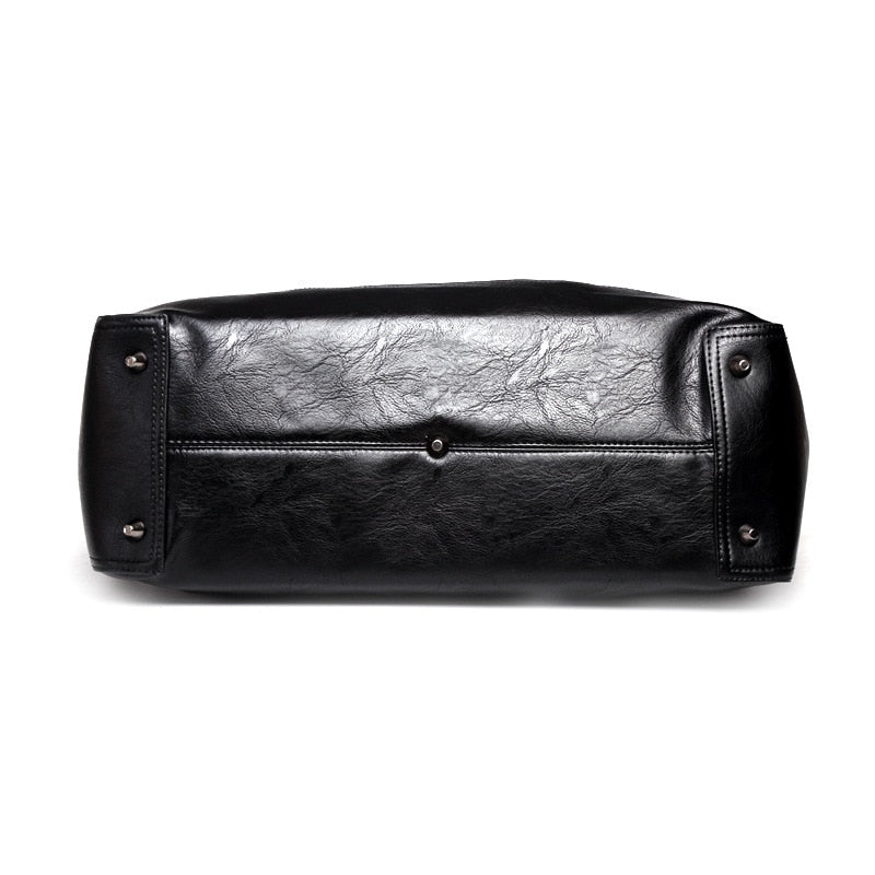 Water-Resistant PU Leather Travel Duffle Bag by HitMyNeed