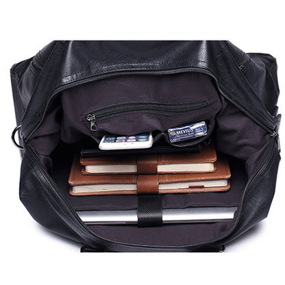 Water-Resistant PU Leather Travel Duffle Bag by HitMyNeed