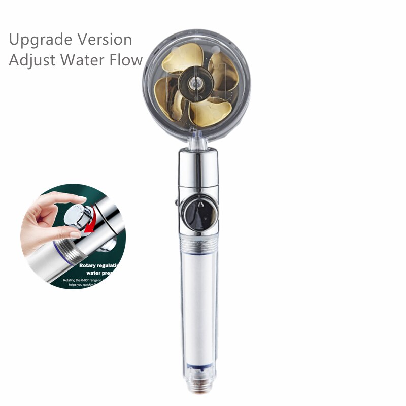 Water-Saving 360° Twin-Turbo Pressurized Shower Head transparent-shank by HitMyNeed