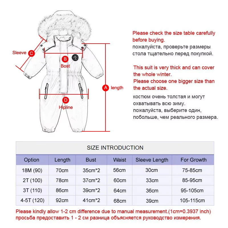 Waterproof -30°C Winter Baby Ski Jumpsuit with Hood by HitMyNeed