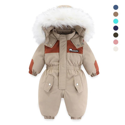 Waterproof -30°C Winter Baby Ski Jumpsuit with Hood by HitMyNeed