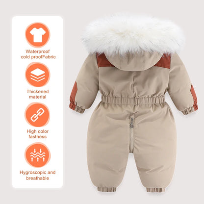 Waterproof -30°C Winter Baby Ski Jumpsuit with Hood by HitMyNeed
