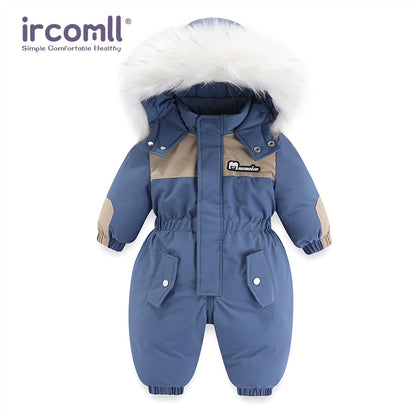 Waterproof -30°C Winter Baby Ski Jumpsuit with Hood blue 18m-90 by HitMyNeed