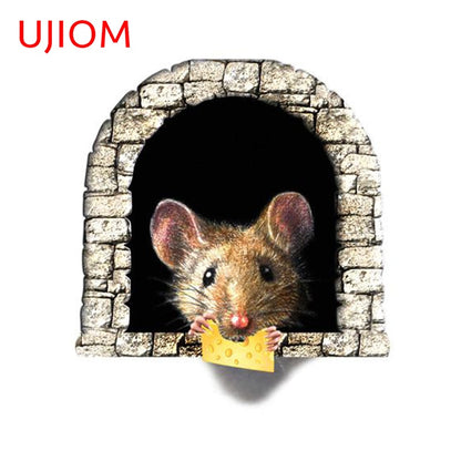 Waterproof 3D Mouse Hole Wall Decal Sticker by HitMyNeed