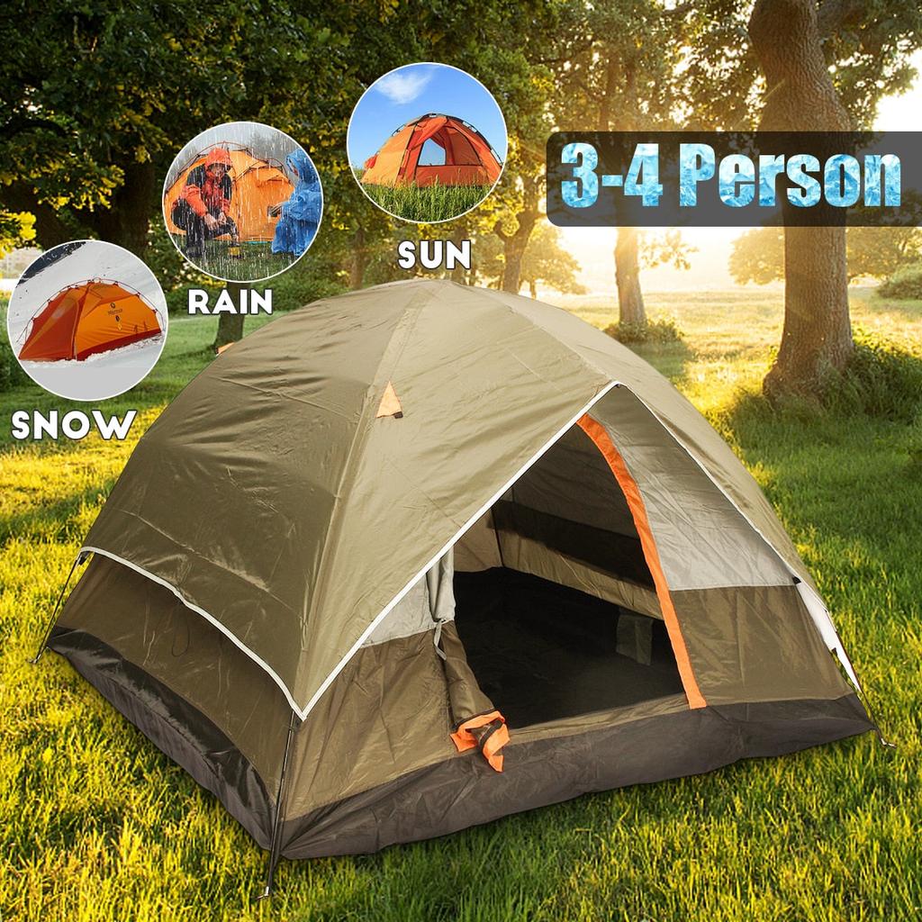 Waterproof 4-Person Camping Tent with Carry Bag by HitMyNeed