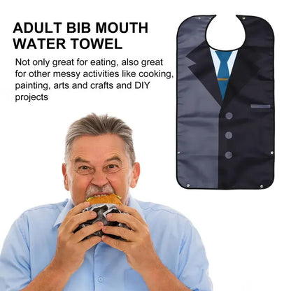Waterproof Adult Bib with Crumb Catcher, Washable by HitMyNeed