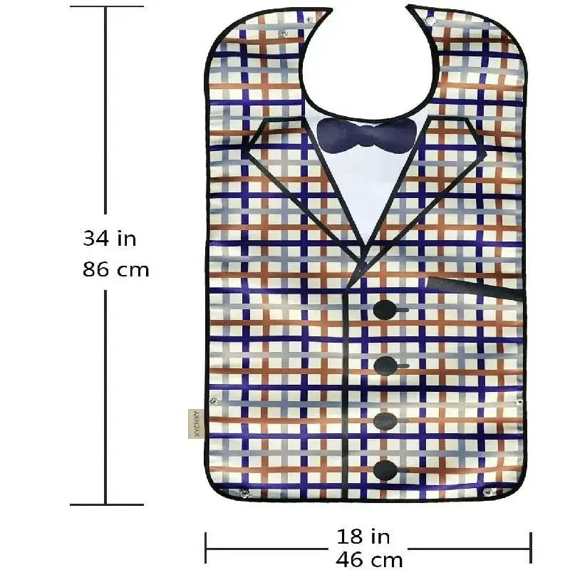 Waterproof Adult Bib with Crumb Catcher, Washable by HitMyNeed