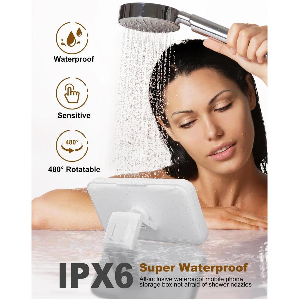 Waterproof Anti-Fog Shower Phone Holder, 360° Rotating by HitMyNeed