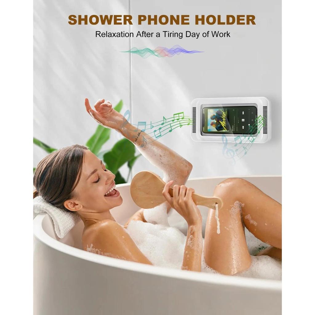 Waterproof Anti-Fog Shower Phone Holder, 360° Rotating by HitMyNeed