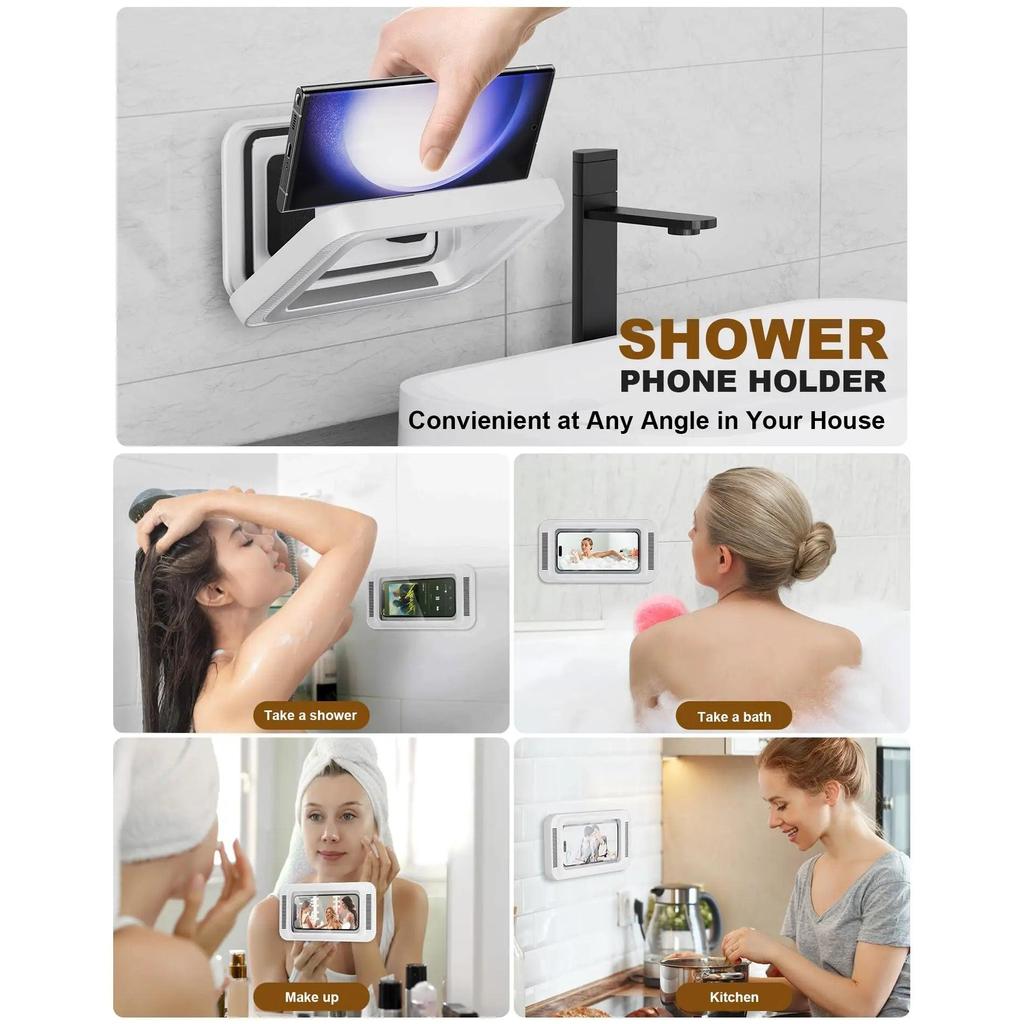 Waterproof Anti-Fog Shower Phone Holder, 360° Rotating by HitMyNeed