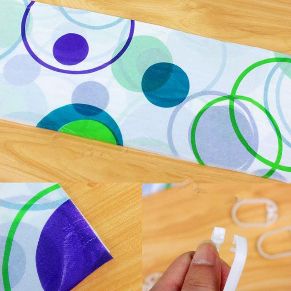Waterproof Bathroom Shower Curtain with Clips 150x150cm by HitMyNeed