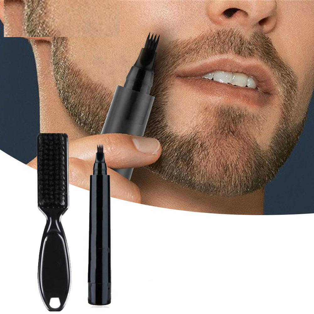 Waterproof Beard Filler Pen with Brush dark-brown by HitMyNeed