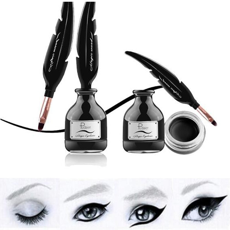 Waterproof Black Feather Gel Eyeliner Set by HitMyNeed