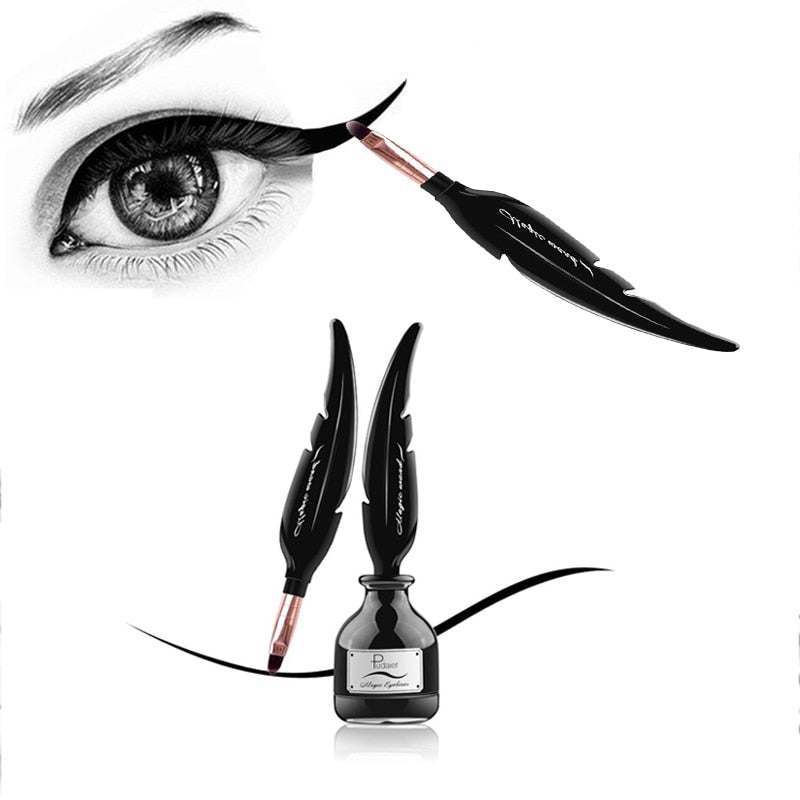 Waterproof Black Feather Gel Eyeliner Set by HitMyNeed