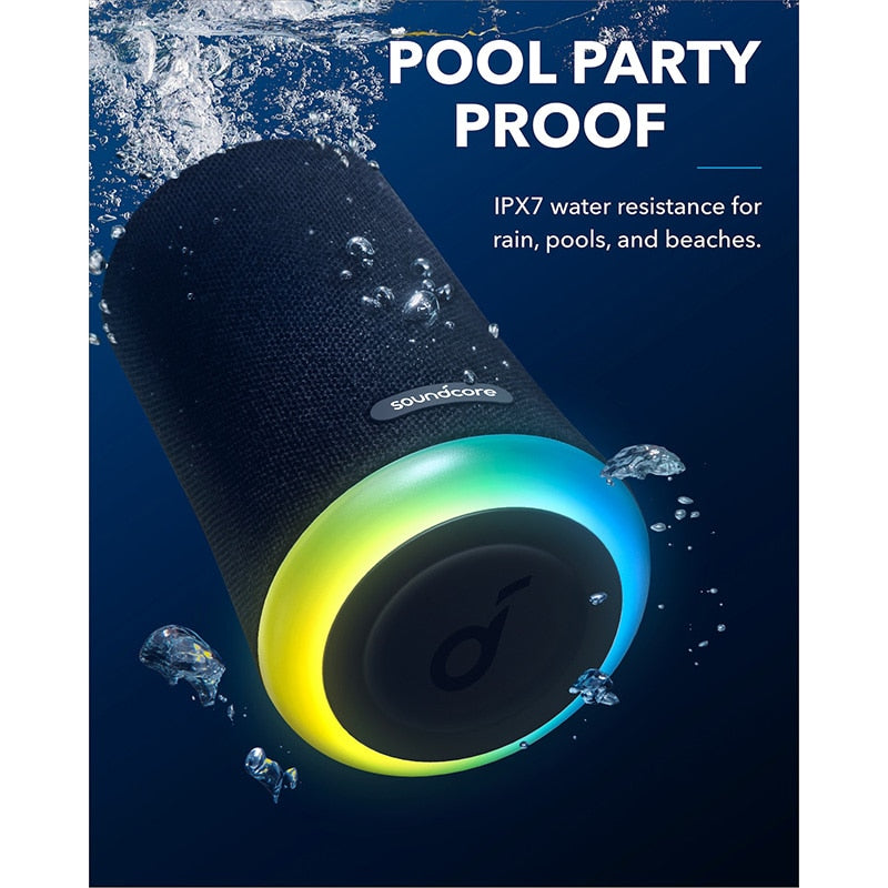 Waterproof Bluetooth Speaker with 360° Sound & LED Light by HitMyNeed