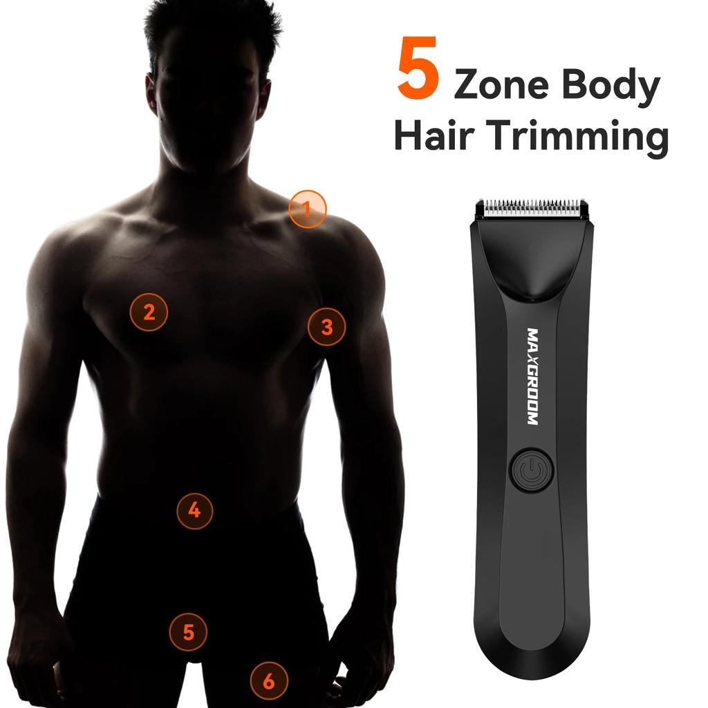 Waterproof Body & Groin Trimmer for Men with Ceramic Blade by HitMyNeed