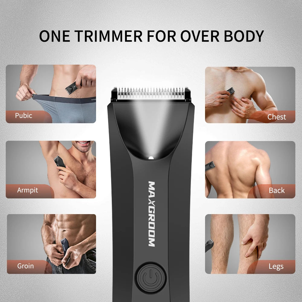 Waterproof Body & Groin Trimmer for Men with Ceramic Blade by HitMyNeed
