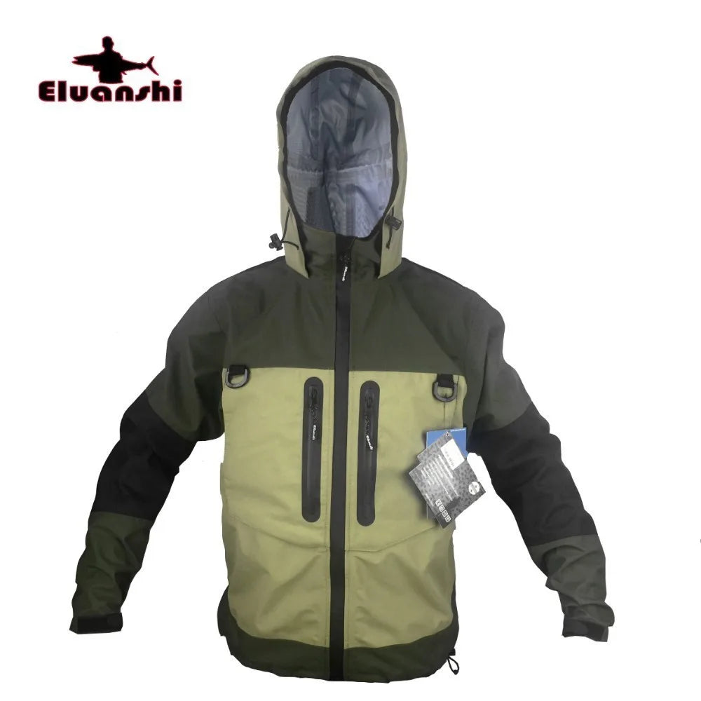 Waterproof Breathable 3-Layer Fly Fishing Wading Jacket army-green xl by HitMyNeed