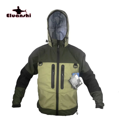 Waterproof Breathable 3-Layer Fly Fishing Wading Jacket army-green xl by HitMyNeed