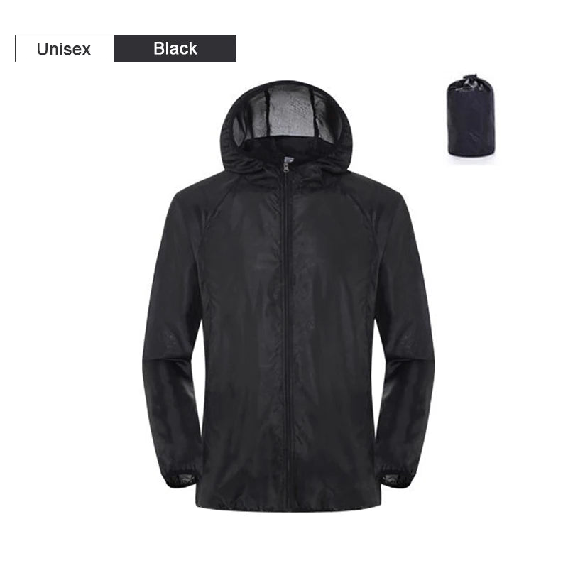 Waterproof Camping Rain Jacket for Men & Women unisex-black xxxl by HitMyNeed