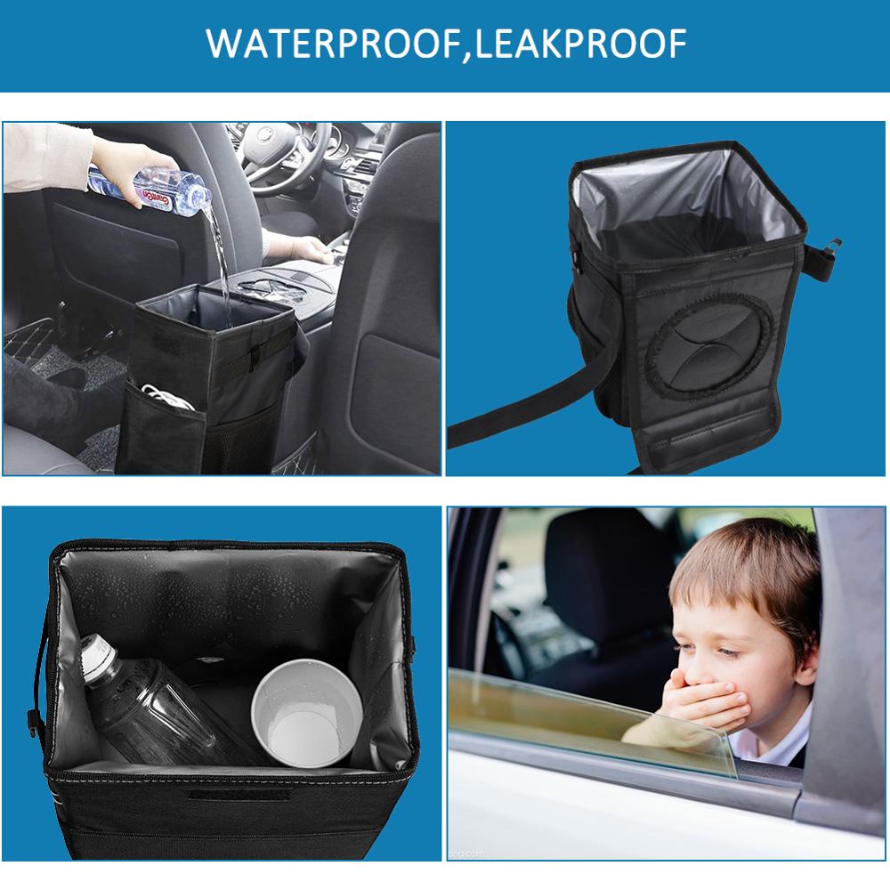 Waterproof Car Trash Can with Strap and Lid by HitMyNeed