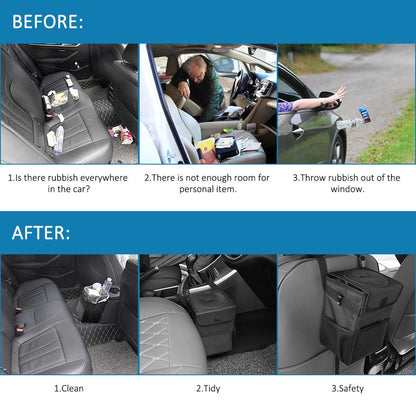 Waterproof Car Trash Can with Strap and Lid by HitMyNeed