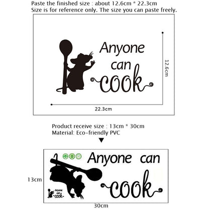Waterproof Cooking Mouse Kitchen Wall Decal by HitMyNeed