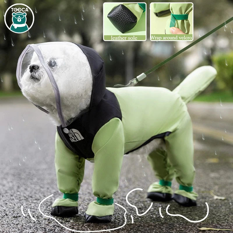 Waterproof Dog & Cat Raincoat with Clear Hood by HitMyNeed
