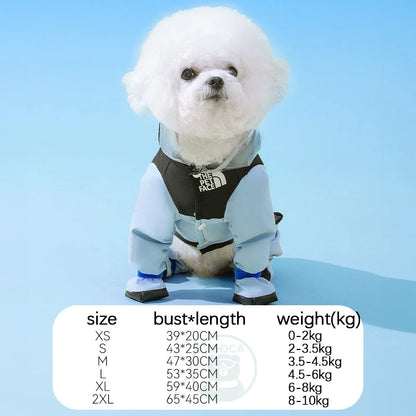 Waterproof Dog & Cat Raincoat with Clear Hood blue m-3-5-4-5kg by HitMyNeed