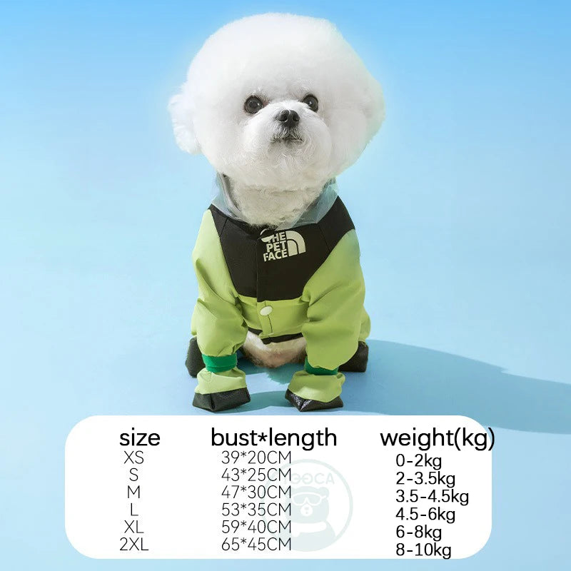 Waterproof Dog & Cat Raincoat with Clear Hood green xs-0-5-2kg by HitMyNeed