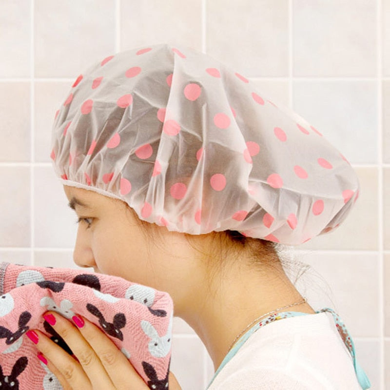 Waterproof Elastic Shower Cap Hair Cover by HitMyNeed