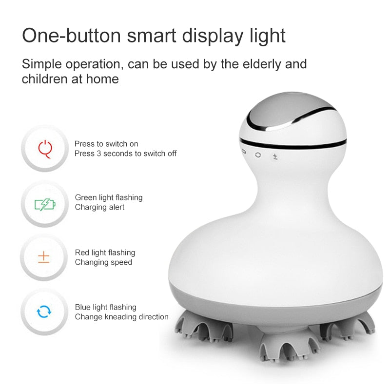 Waterproof Electric Scalp Massager with USB Dock by HitMyNeed