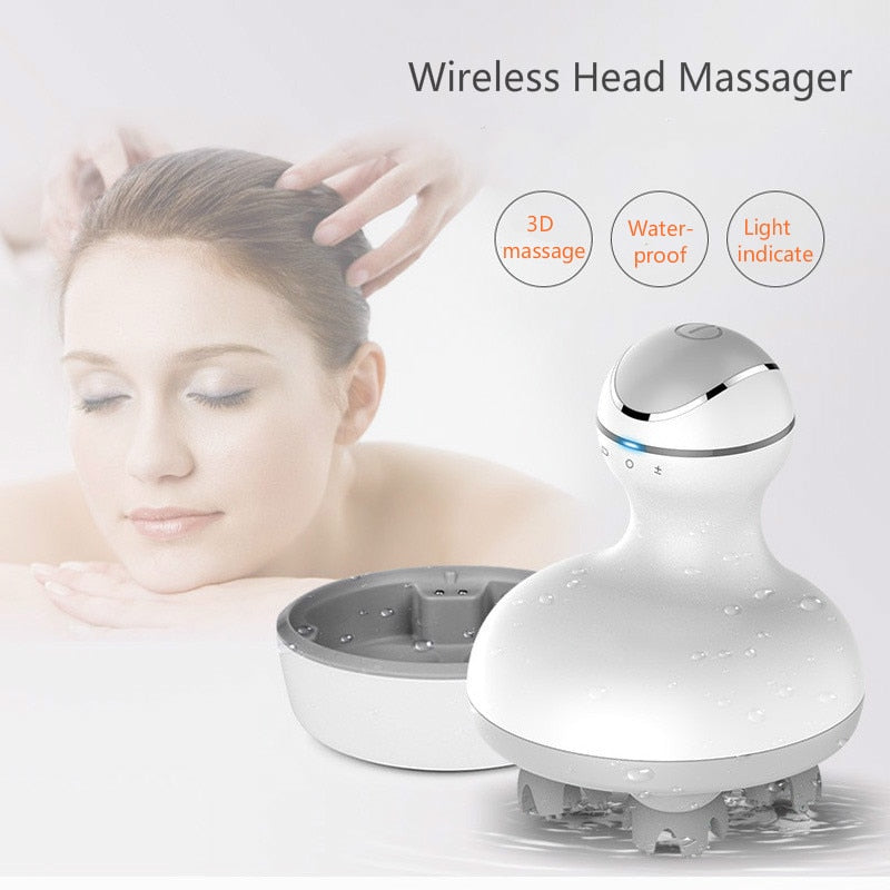 Waterproof Electric Scalp Massager with USB Dock by HitMyNeed