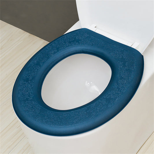 Waterproof Foam Padded Toilet Seat Cover navy-blue by HitMyNeed