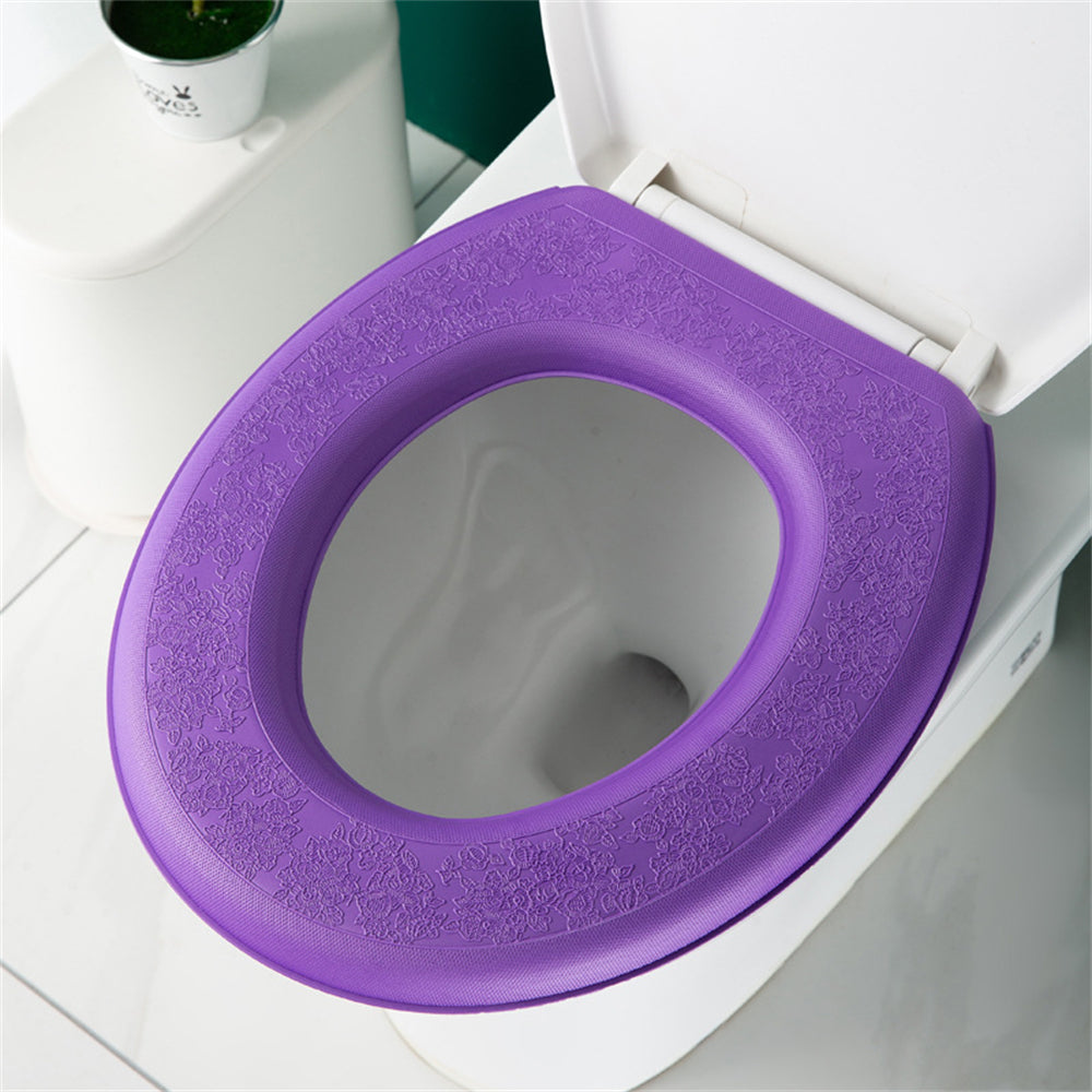 Waterproof Foam Padded Toilet Seat Cover purple by HitMyNeed