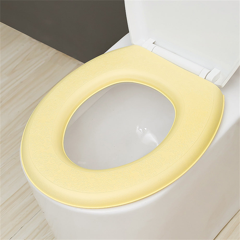 Waterproof Foam Padded Toilet Seat Cover yellow by HitMyNeed