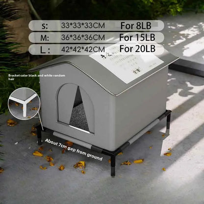 Waterproof Foldable Outdoor Pet Cave Bed set-grey 42x42x42cm by HitMyNeed