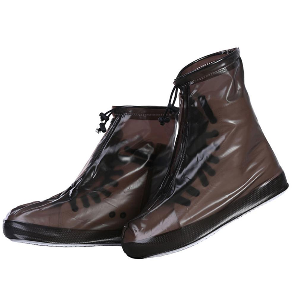 Waterproof High-Cut Shoe Covers with Zipper brown xxl by HitMyNeed
