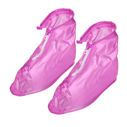 Waterproof High-Cut Shoe Covers with Zipper pink xxl by HitMyNeed