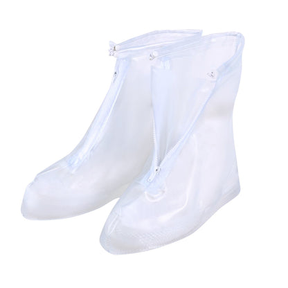 Waterproof High-Cut Shoe Covers with Zipper white s by HitMyNeed