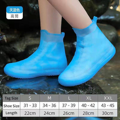 Waterproof High-Top Silicone Reusable Shoe Covers blue s by HitMyNeed