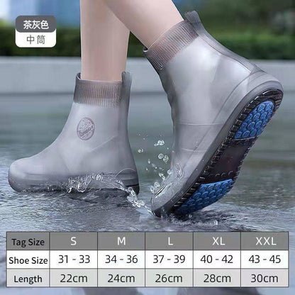 Waterproof High-Top Silicone Reusable Shoe Covers grey s by HitMyNeed
