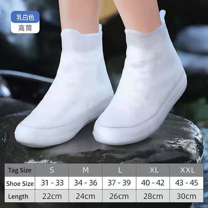 Waterproof High-Top Silicone Reusable Shoe Covers white xxl by HitMyNeed
