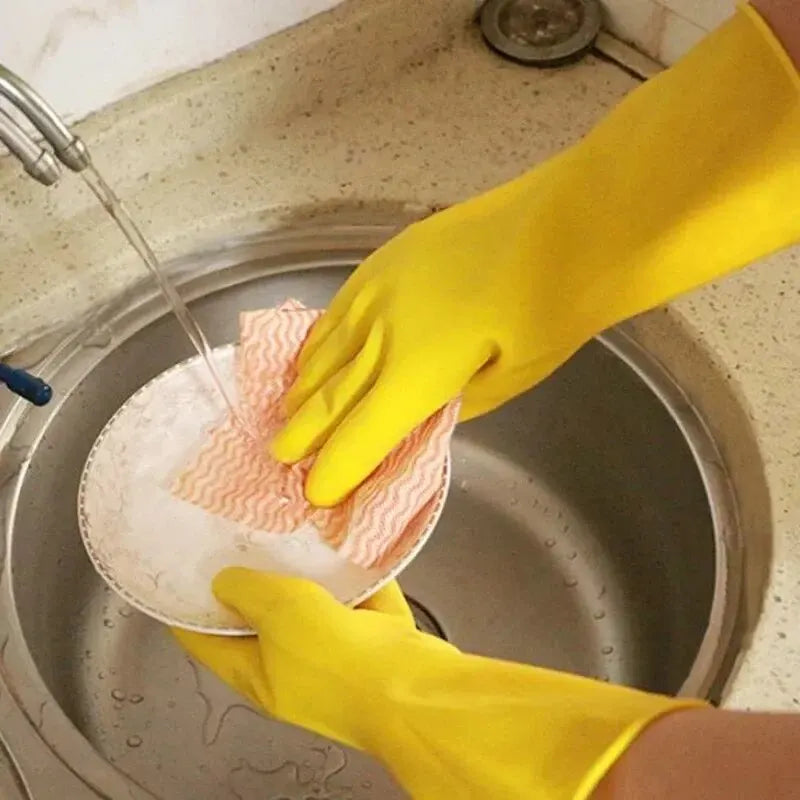 Waterproof Latex Dishwashing & Household Cleaning Gloves by HitMyNeed