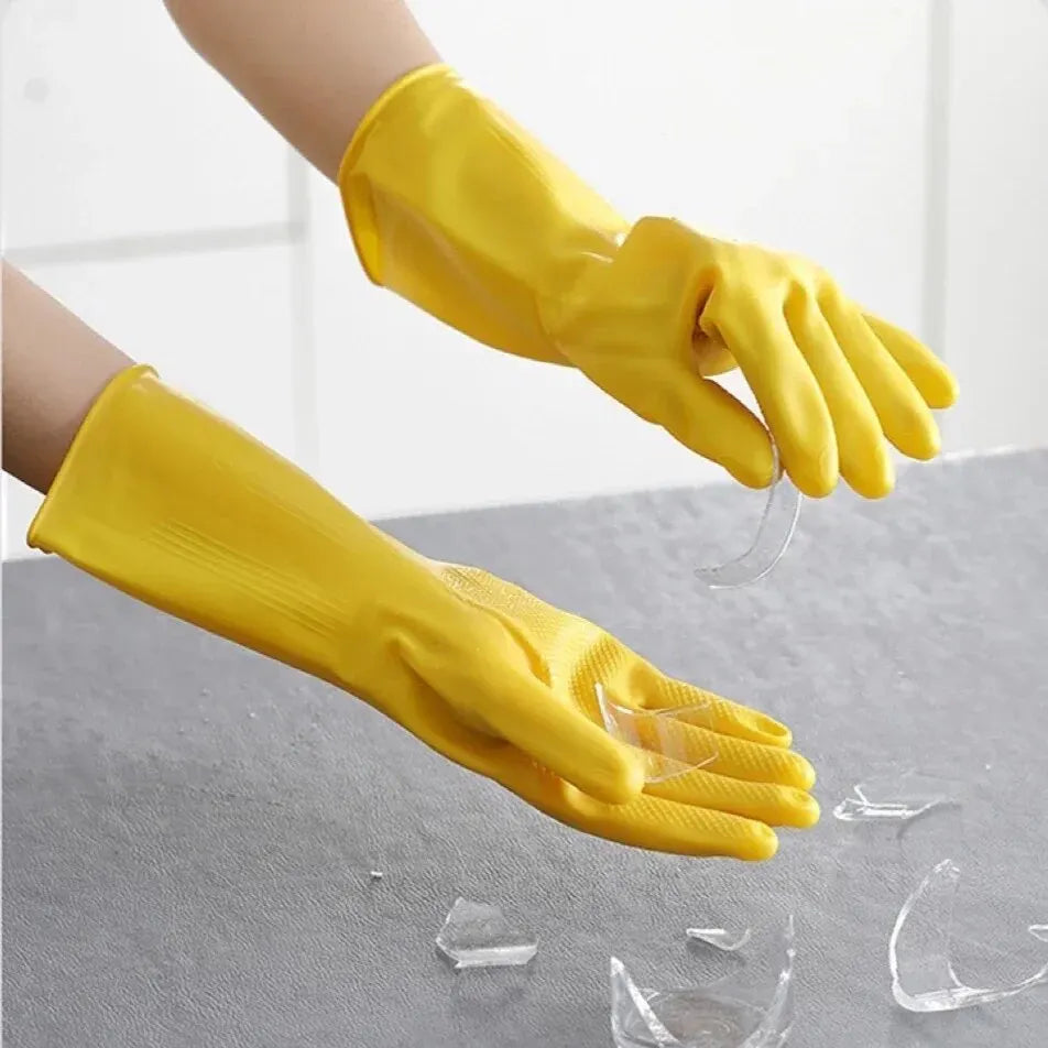 Waterproof Latex Dishwashing & Household Cleaning Gloves by HitMyNeed