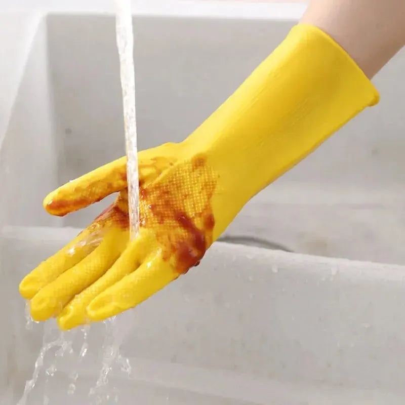 Waterproof Latex Dishwashing & Household Cleaning Gloves by HitMyNeed