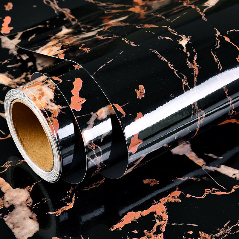 Waterproof Marble Kitchen Sticker 40 x 100cm black-gold by HitMyNeed