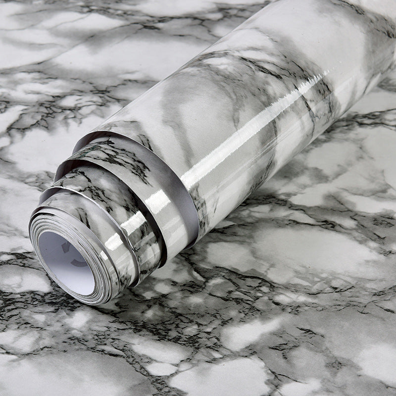 Waterproof Marble Kitchen Sticker 40 x 100cm black-stone-on-white by HitMyNeed